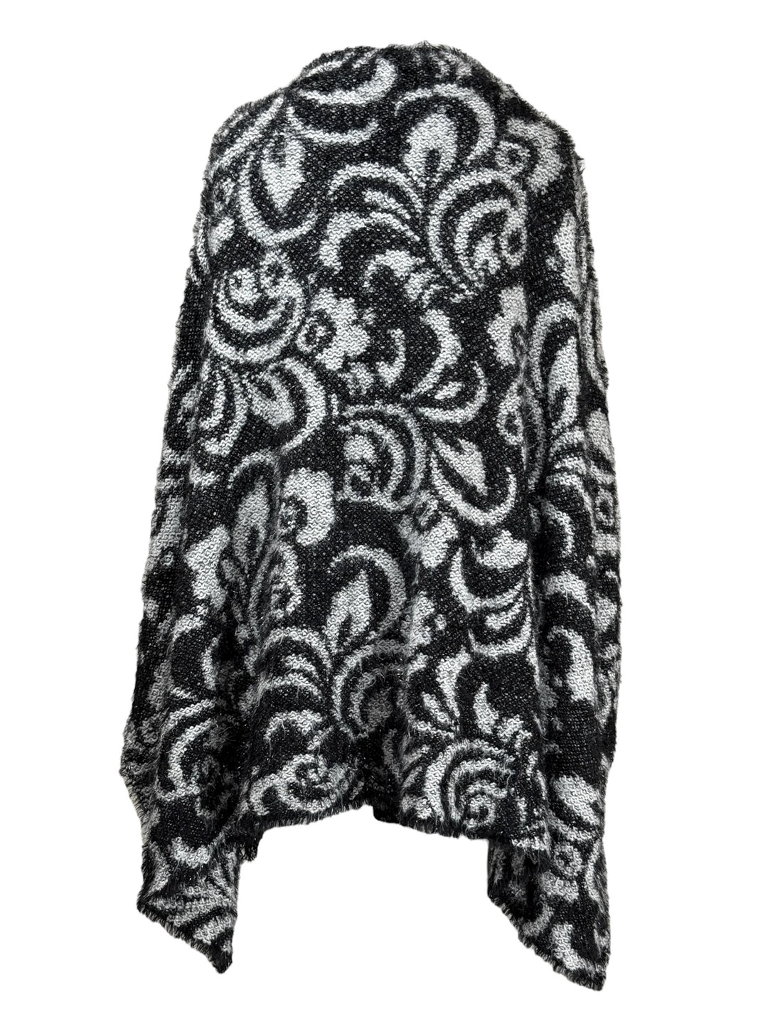 St. John Fringe & Print Knit Shawl