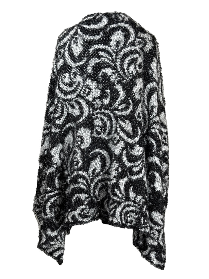 St. John Fringe & Print Knit Shawl