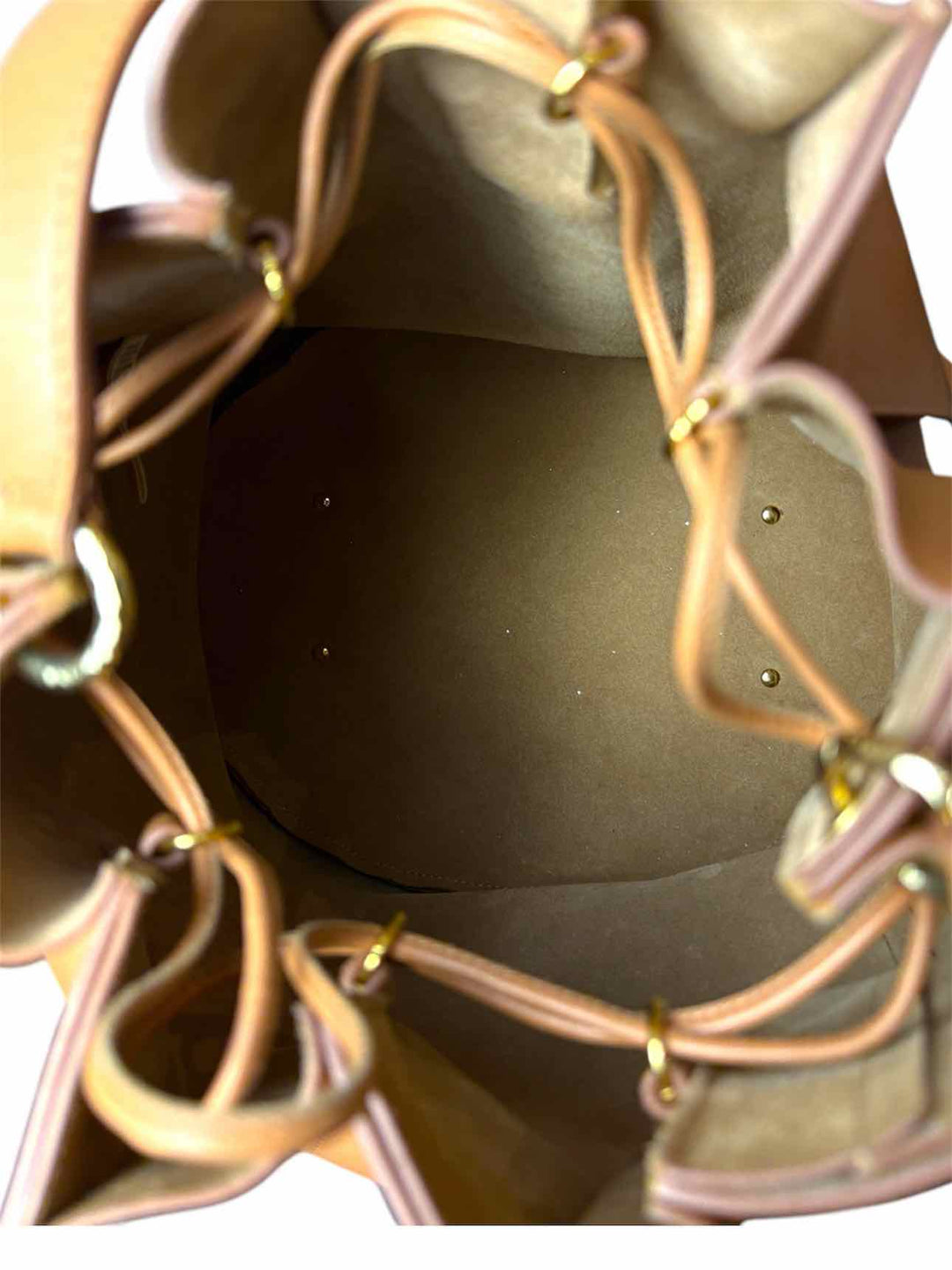 Ulla Johnson Tan Brown Lotus Pleated Leather Bucket Bag
