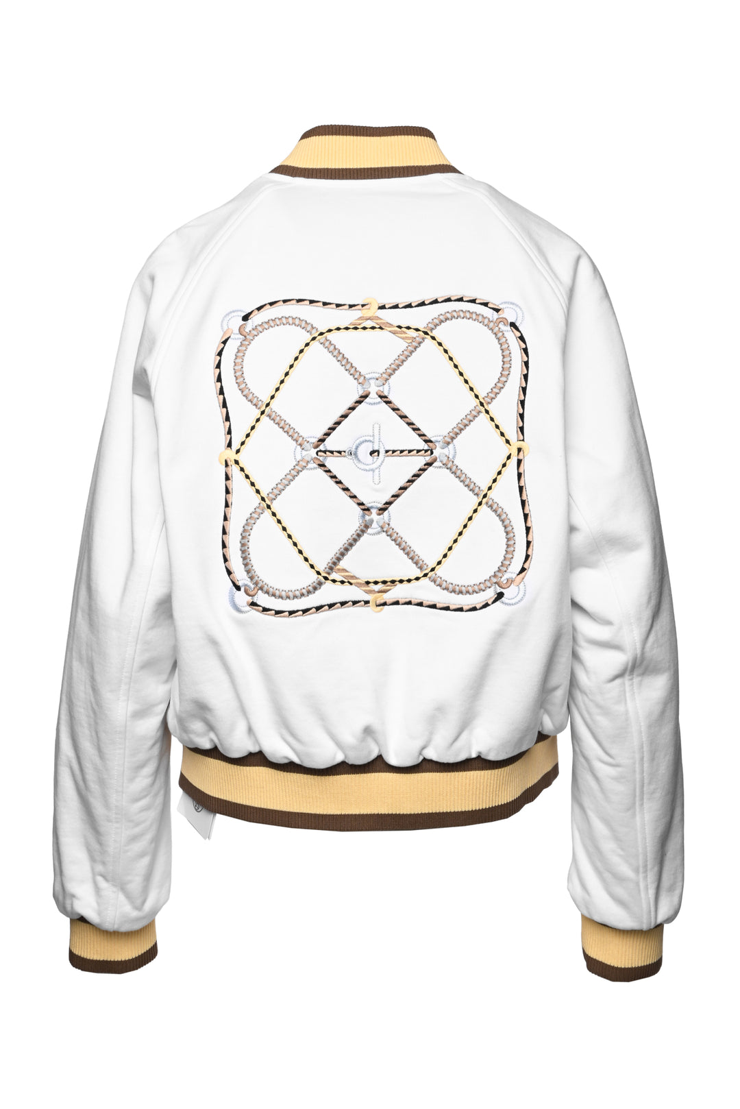 Hermes Size 42 Embroidered Varsity Bomber Jacket
