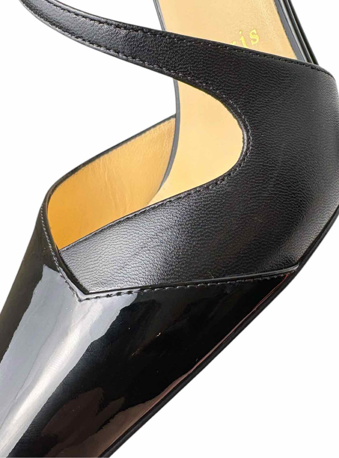 Louboutin Size 38.5 Crissos Crossover Patent Leather Pumps