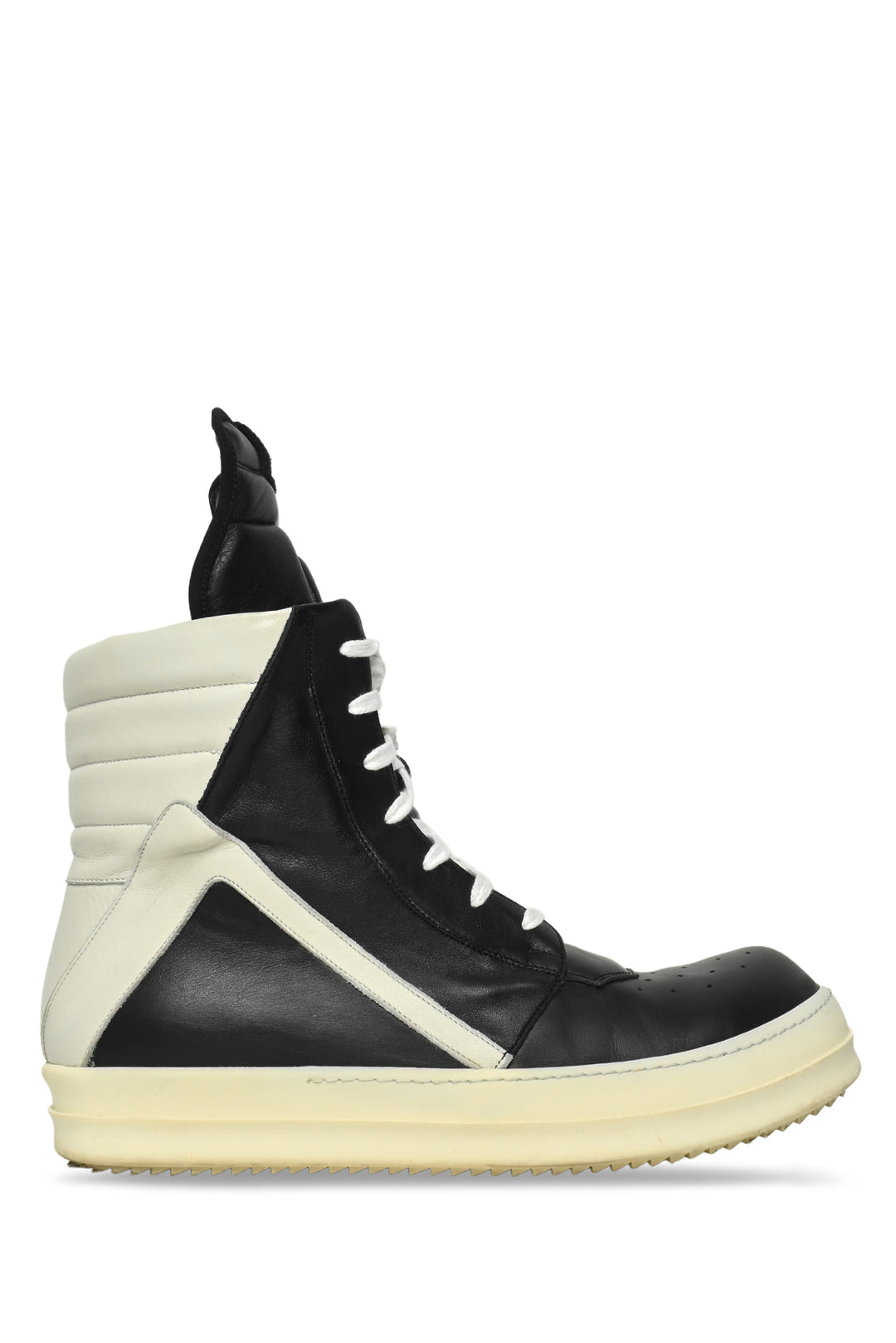 Mens Shoe Size 41.5 Rick Owens Men's Plinth Geobasket Leather High Top Sneakers