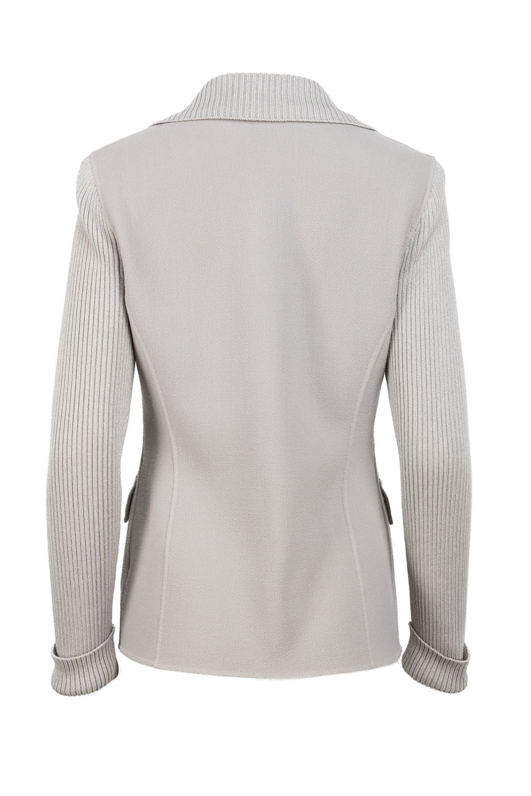 St. John Size 4 Single Breasted Knit Sleeve & Collar Blazer