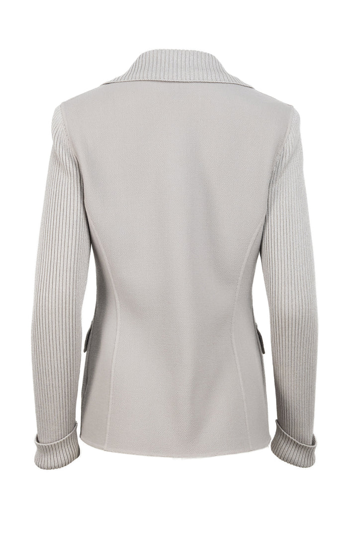 St. John Size 4 Single Breasted Knit Sleeve & Collar Blazer