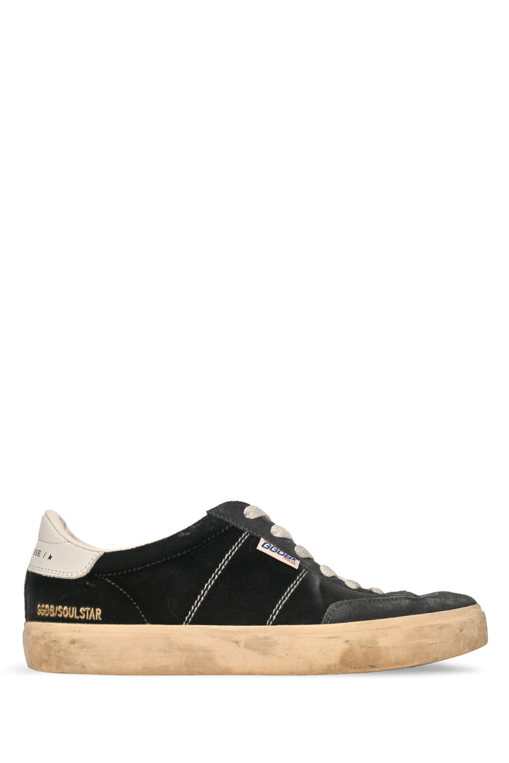 Golden Goose Size 39 Distressed Suede-Trimmed Velvet Soul Star Sneaker