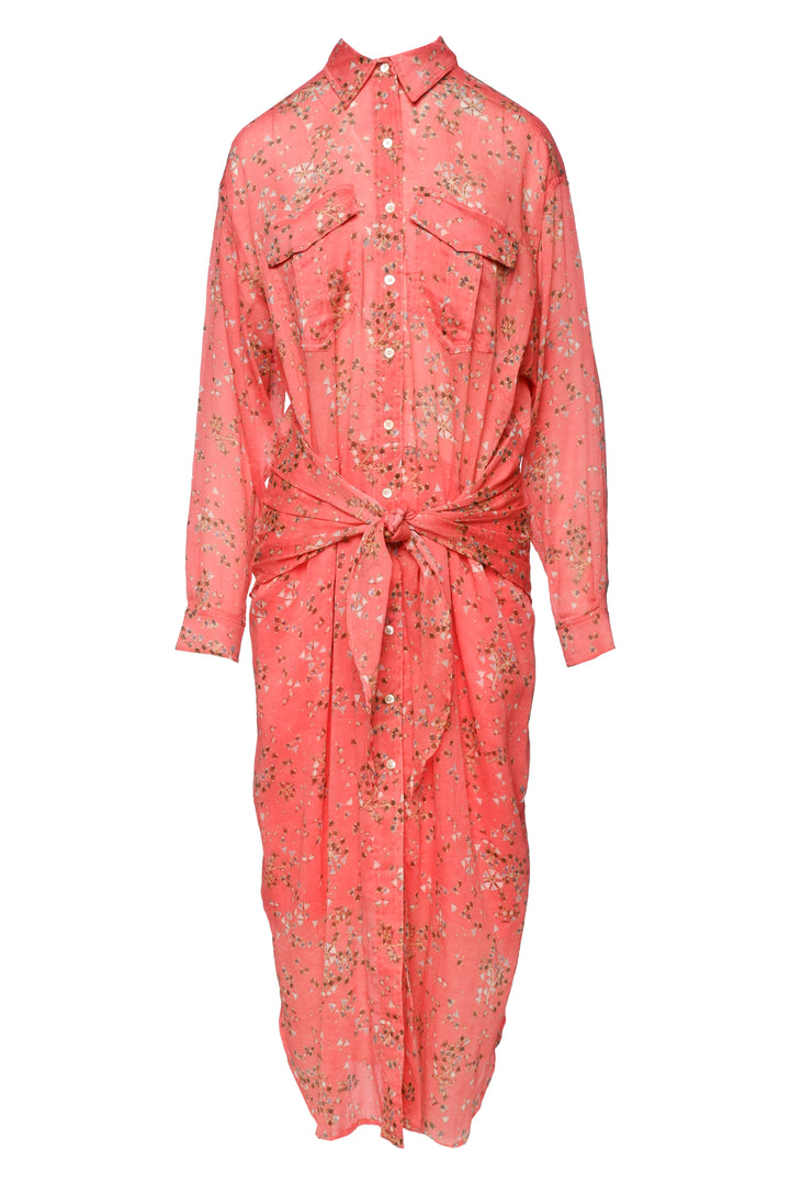 Isabel Marant Size 6 Anesy Printed Cotton & Silk Shirt Dress