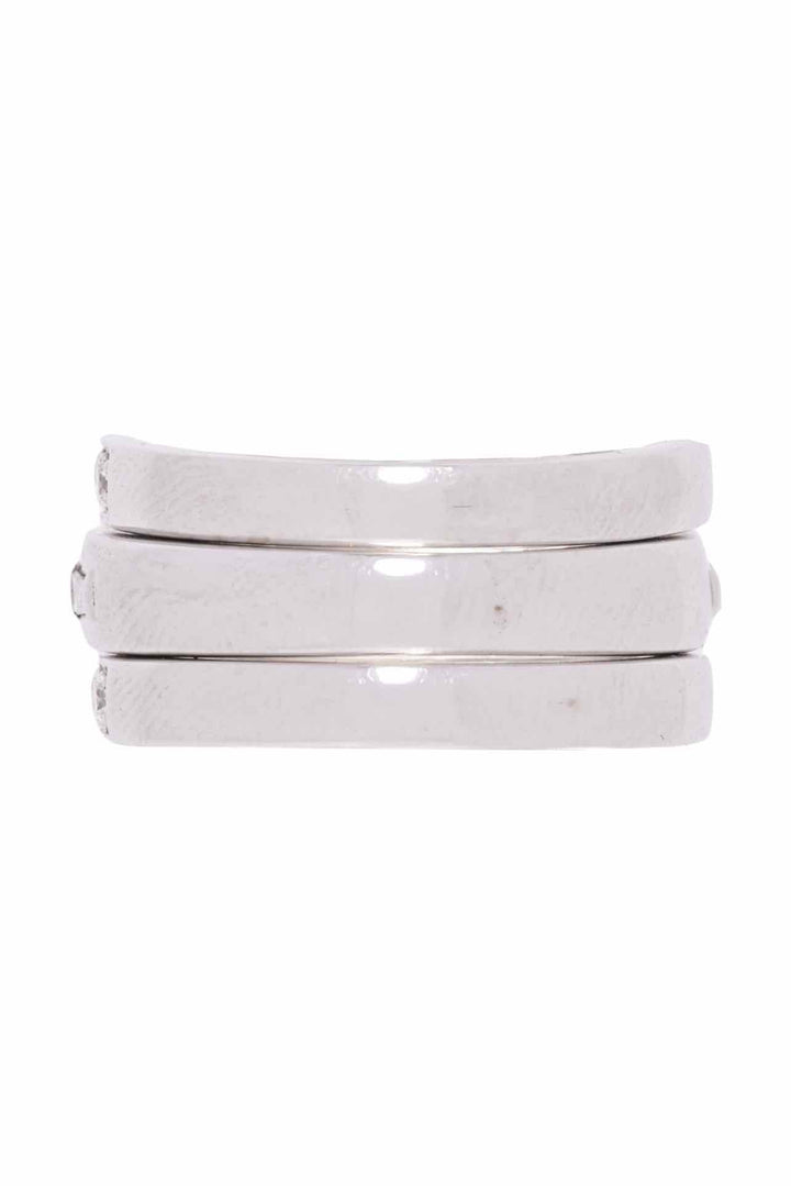 Mappins Size 6.25 10K White Gold & Diamonds Bridal Set Rings