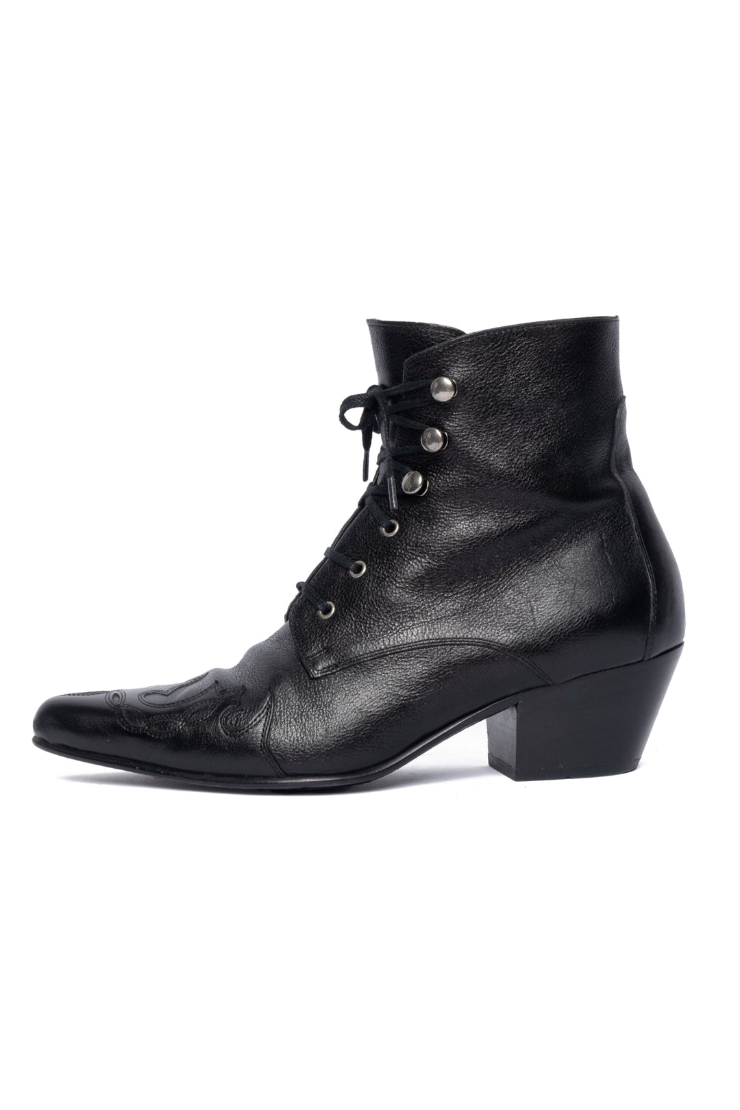 Saint Laurent Size 38.5 Rebecca Leather Ankle Boots