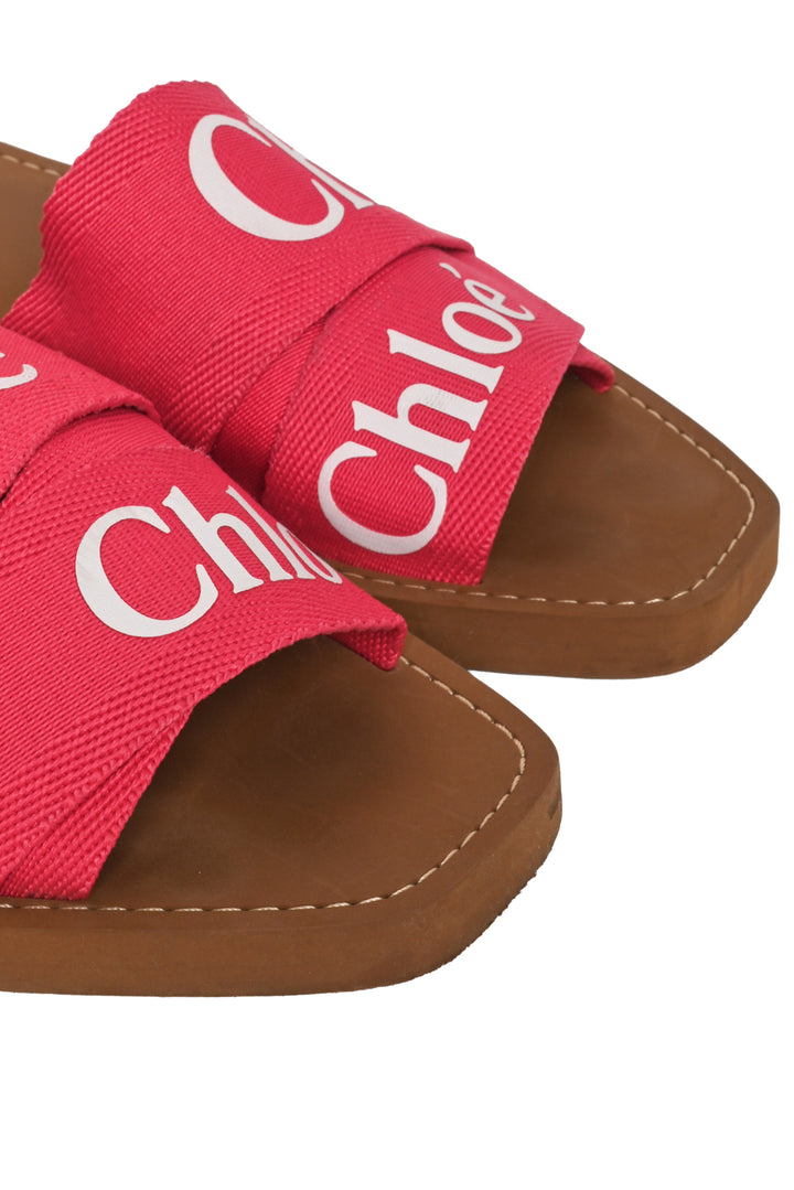 Chloe Size 37 Woody Flat Mule Sandals
