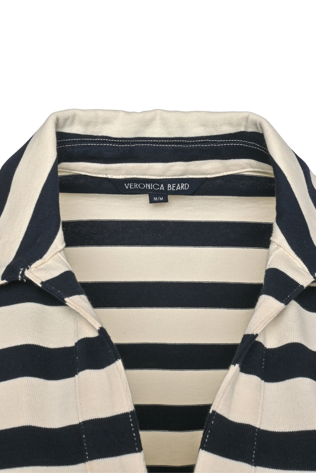 Veronica Beard Size M Cayden Striped Cotton Polo Dress