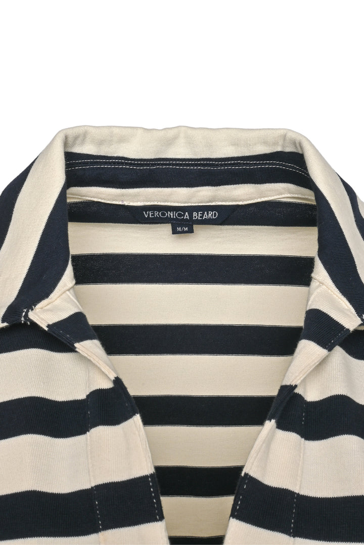 Veronica Beard Size M Cayden Striped Cotton Polo Dress