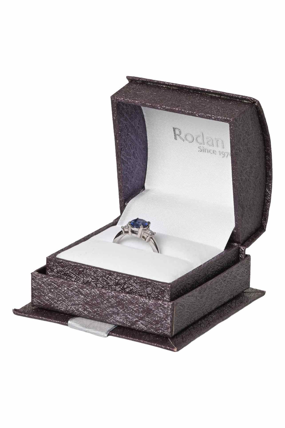 Roden Jewellers Size 6.5 Platinum Natural Diamond & Blue Sapphire Ring