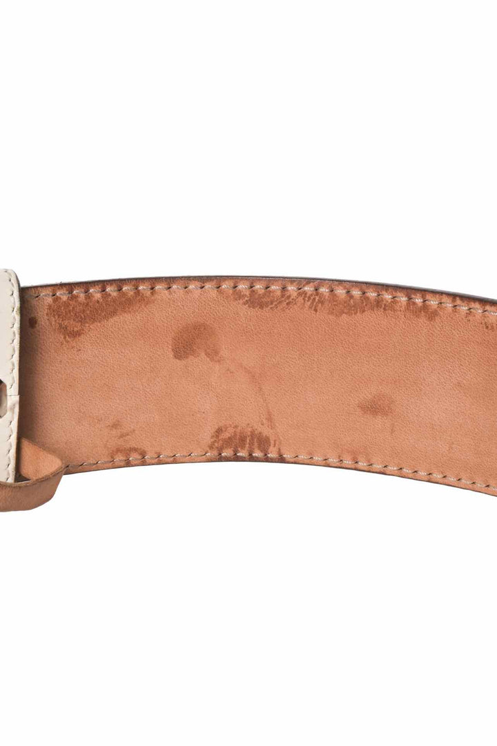 Gucci Size 38 Web Stripe Canvas & Leather Interlocking G Buckle Men's Belt