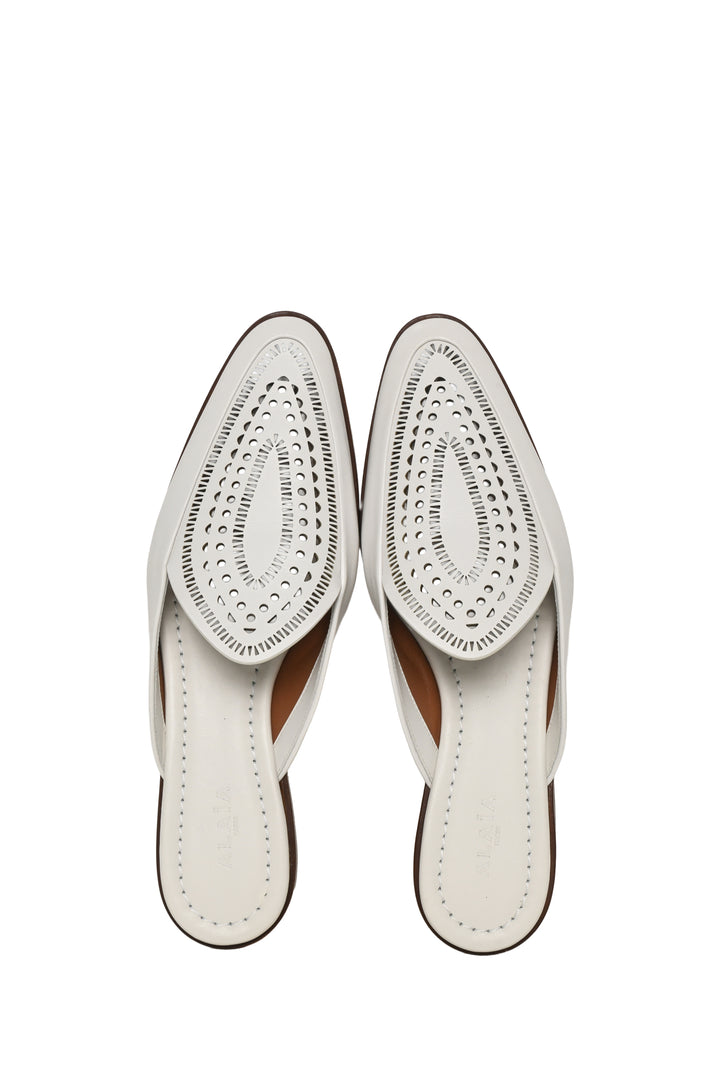 Alaia Size 37.5 Laser-cut Leather Mules