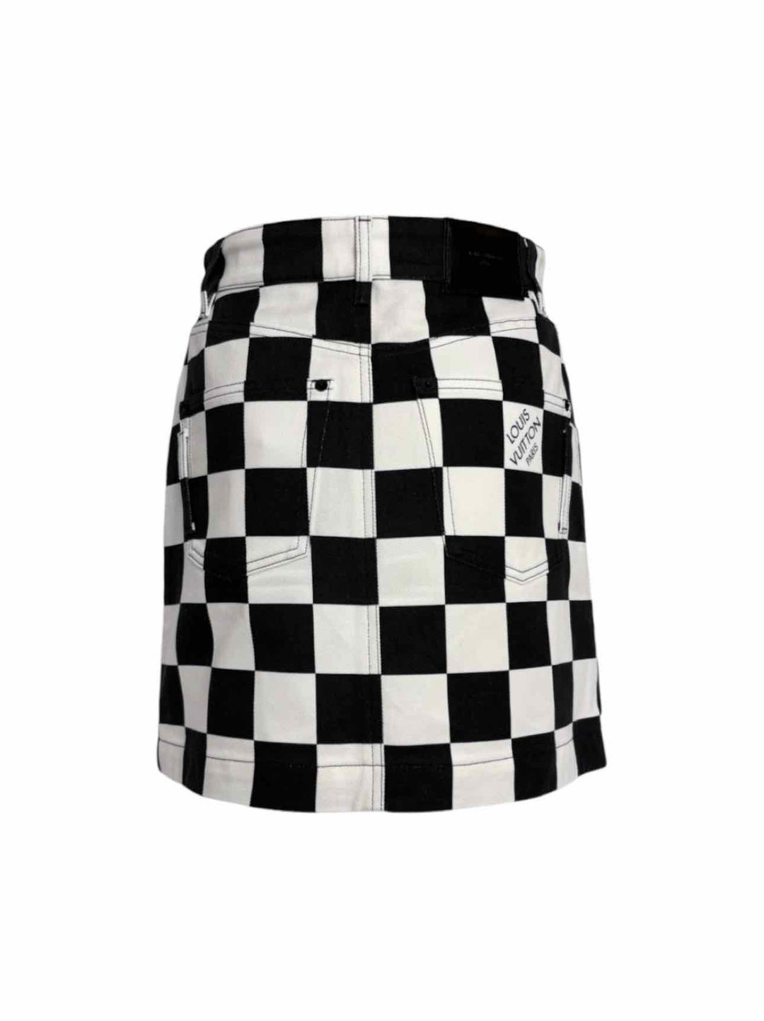 Louis Vuitton Size 38 Damier Denim Short Skirt