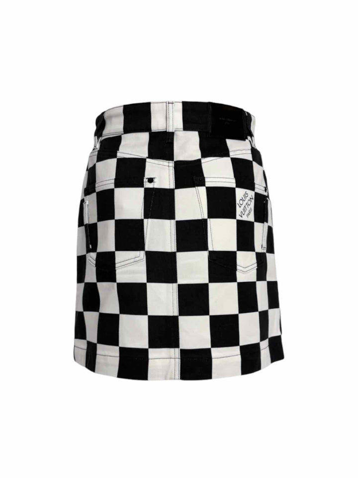 Louis Vuitton Size 38 Damier Denim Short Skirt