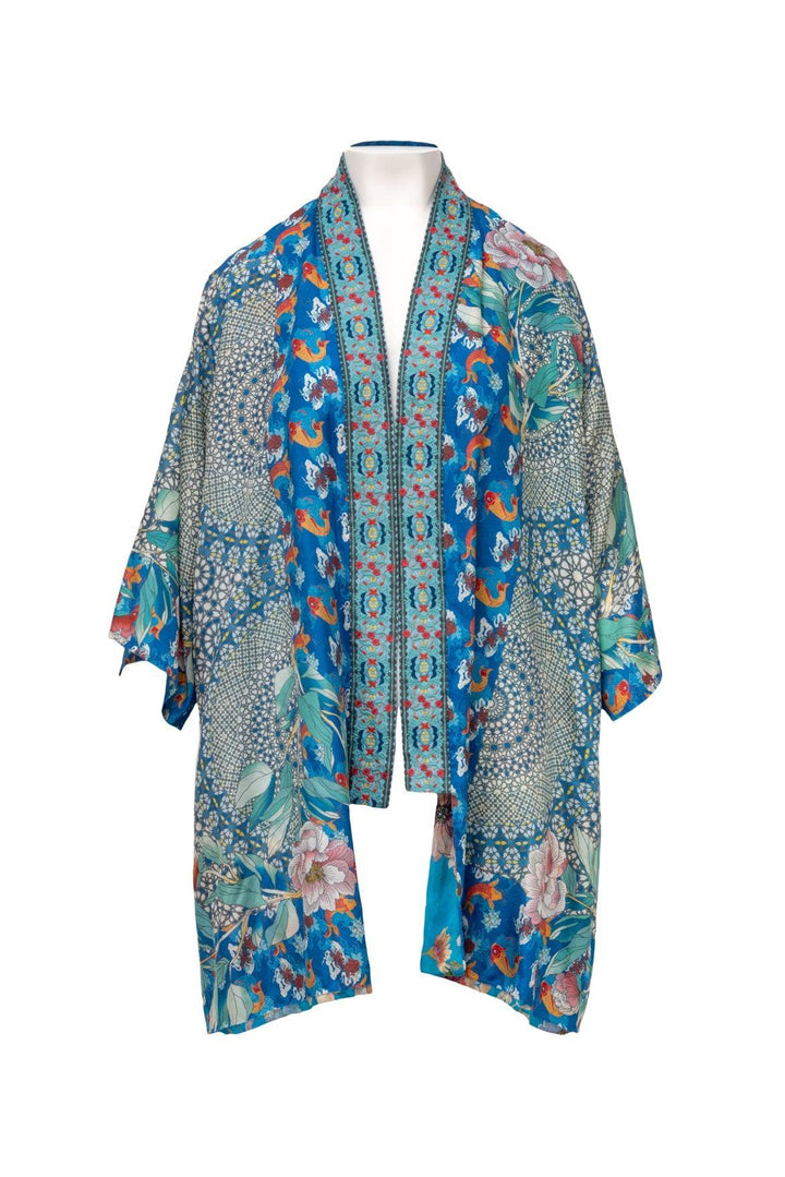 Johnny Was Size L Pattern Silk Kimono