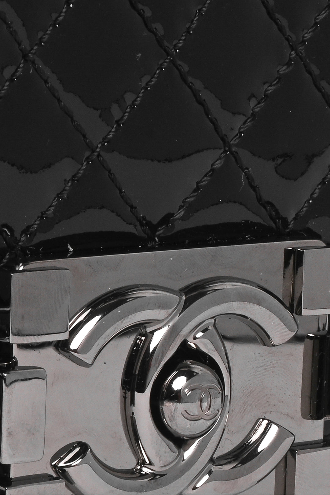 Chanel 2013-2014 Patent Chevron Quilted Small Boy Bag