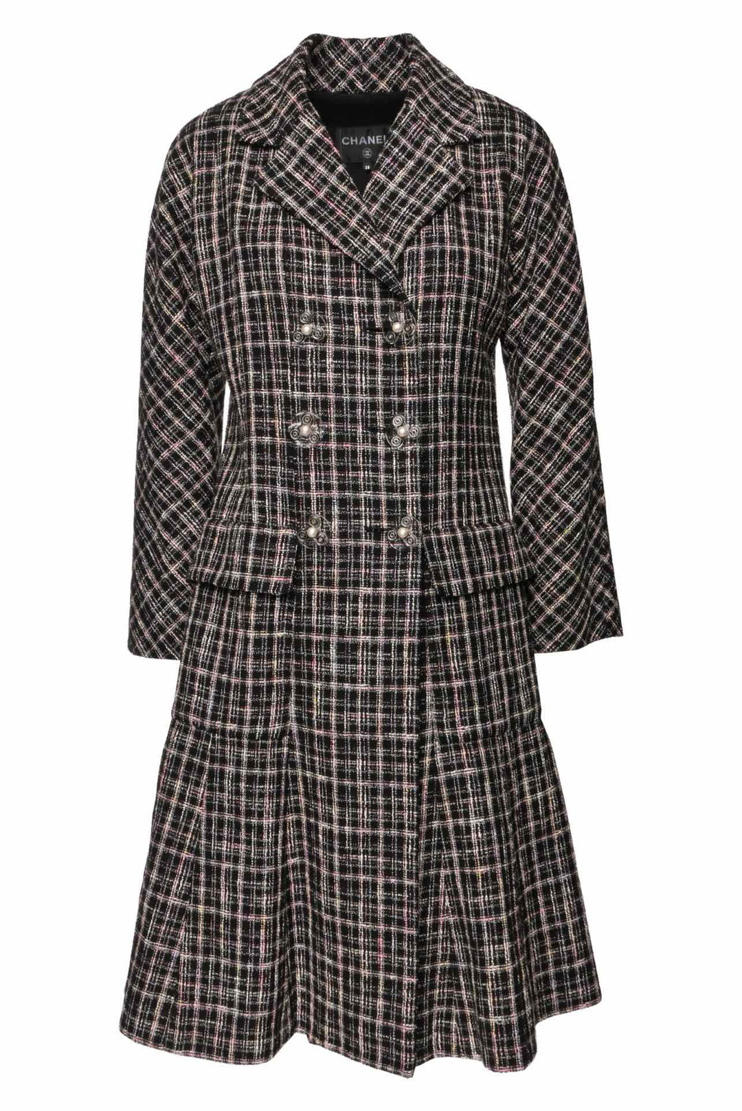 Chanel Size 38 Spring 2018 Plaid Print Tweed Coat