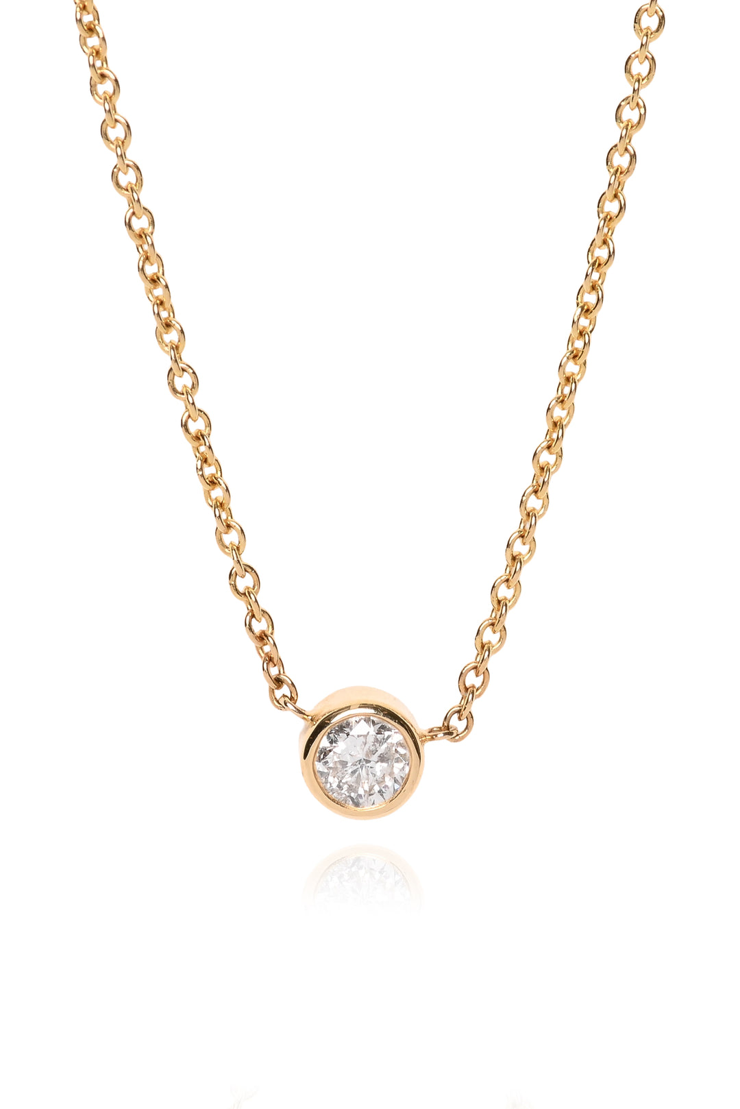Ragnar 0.25ct Natural Round Bezel Set Diamond Solitaire Necklace