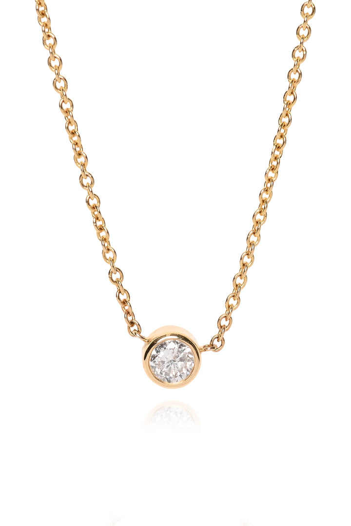 Ragnar 0.25ct Natural Round Bezel Set Diamond Solitaire Necklace