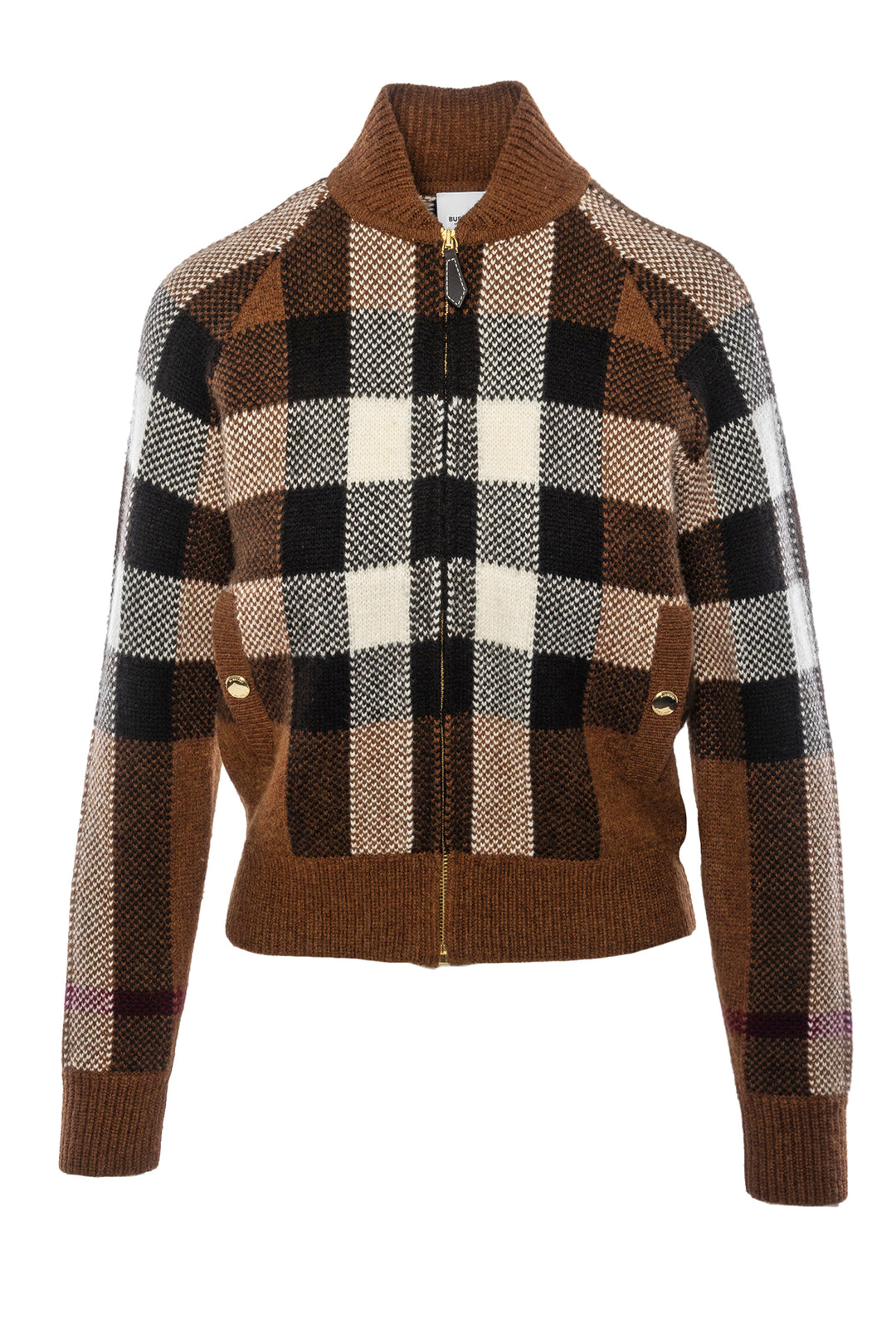 Burberry Size XS Intarsia Check Bomber Jacket