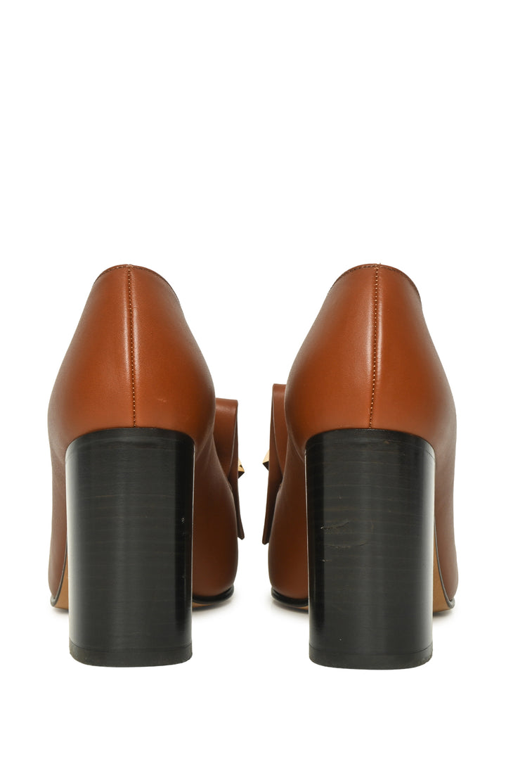 Valentino Size 37.5 Rockstud Uptown Fringe Loafer 90 Pumps