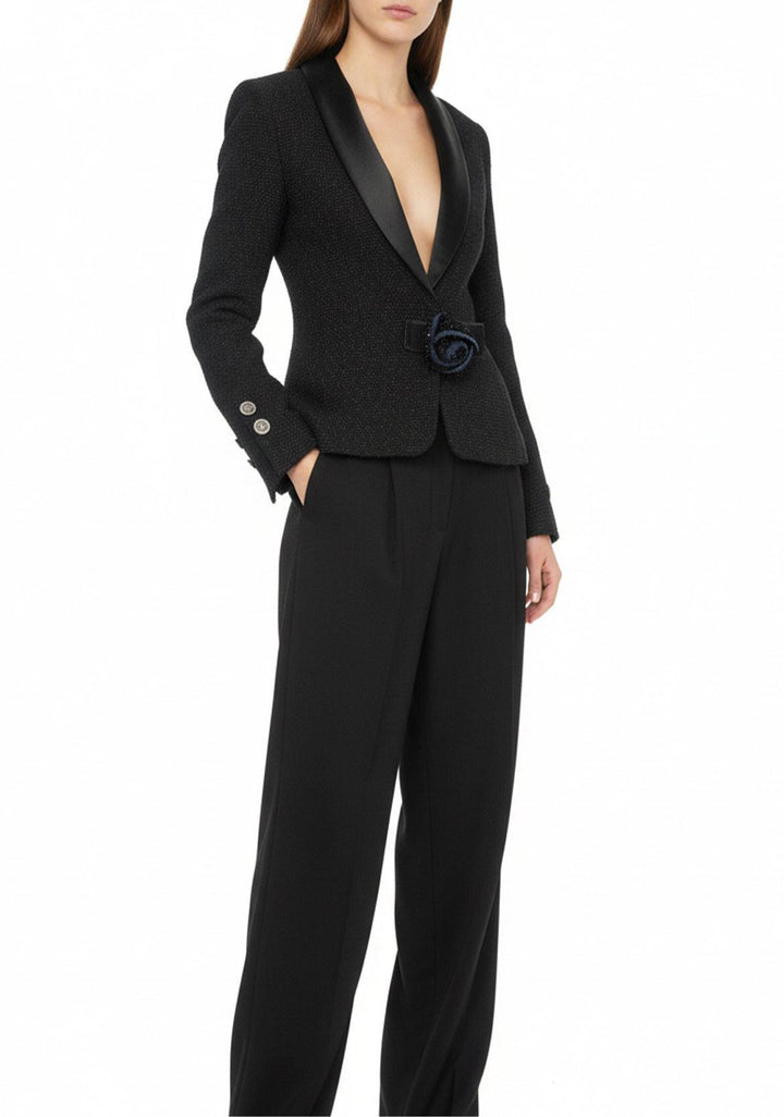 Chanel Size 38 Rosette Detail Blazer