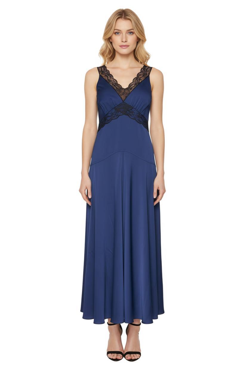 ME+EM Size 8 Satin & Lace Maxi Dress