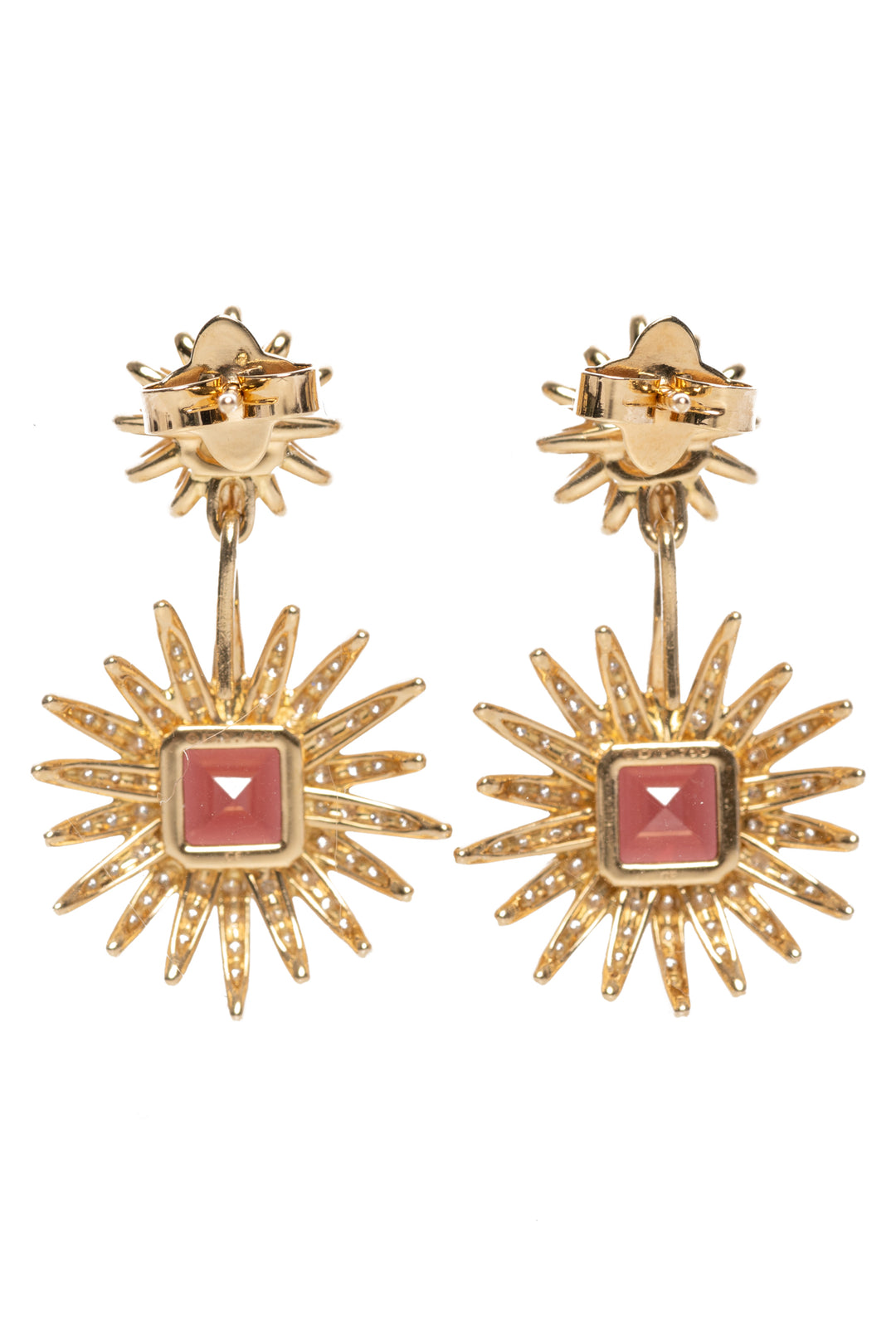 David Yurman 18K Gold, Garnet & Diamonds Starburst Earrings