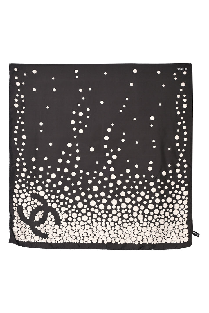 Chanel CC Pearl Print Silk Scarf