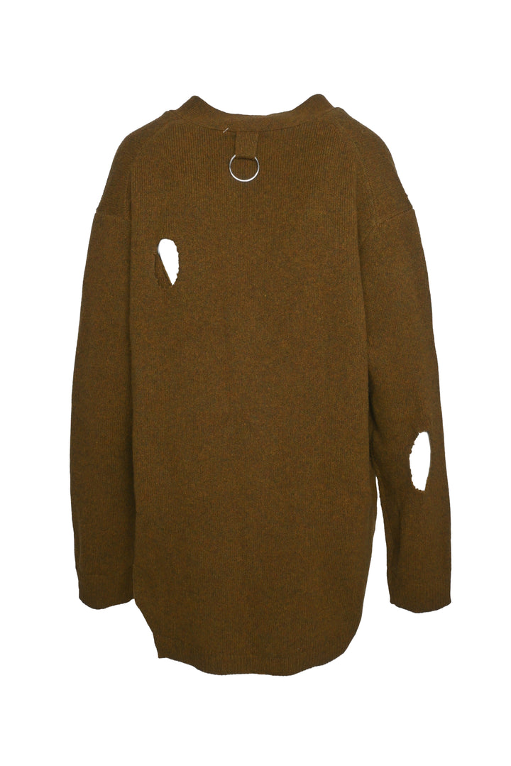 Tibi Size M Soft Lambswool Distressed Cardigan