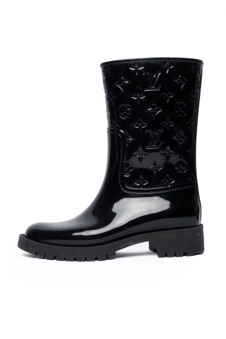 Louis Vuitton Size 36 Drops Flat Half Rain Boots