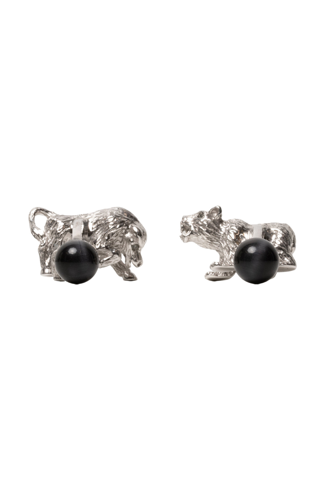 Tateossian Rhodium-Plated Bull & Bear Cufflinks