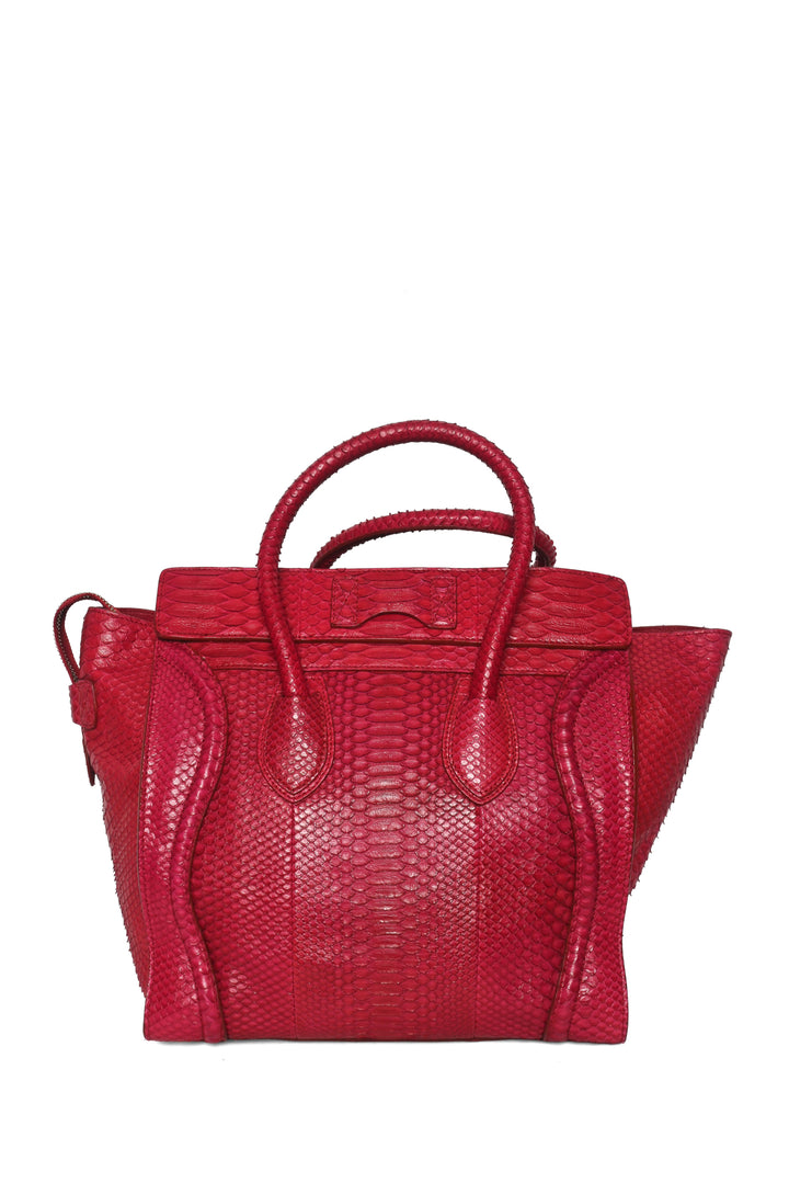 Celine Mini Python Luggage Tote