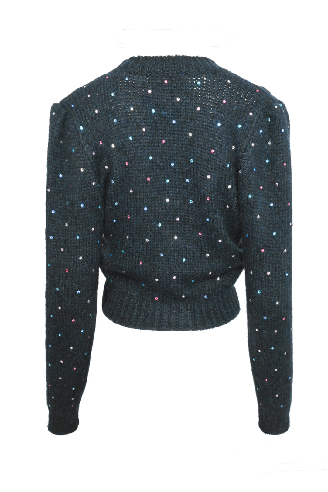 Alessandra Rich Size 38 Hot Fix Crystals Cropped Cardigan