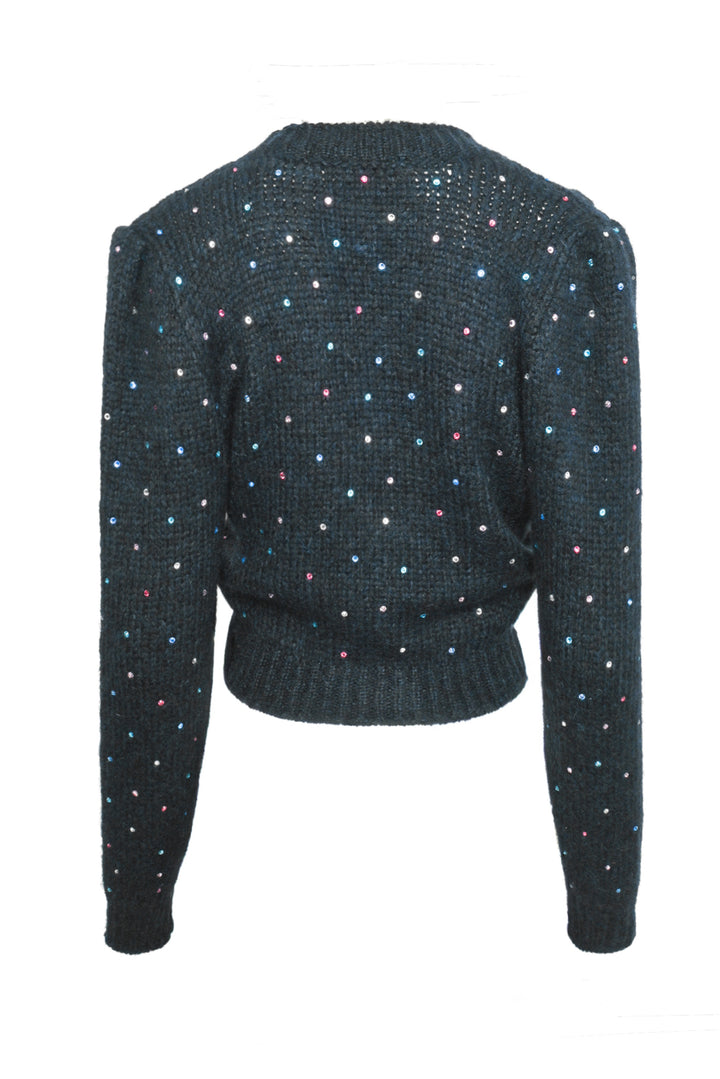 Alessandra Rich Size 38 Hot Fix Crystals Cropped Cardigan