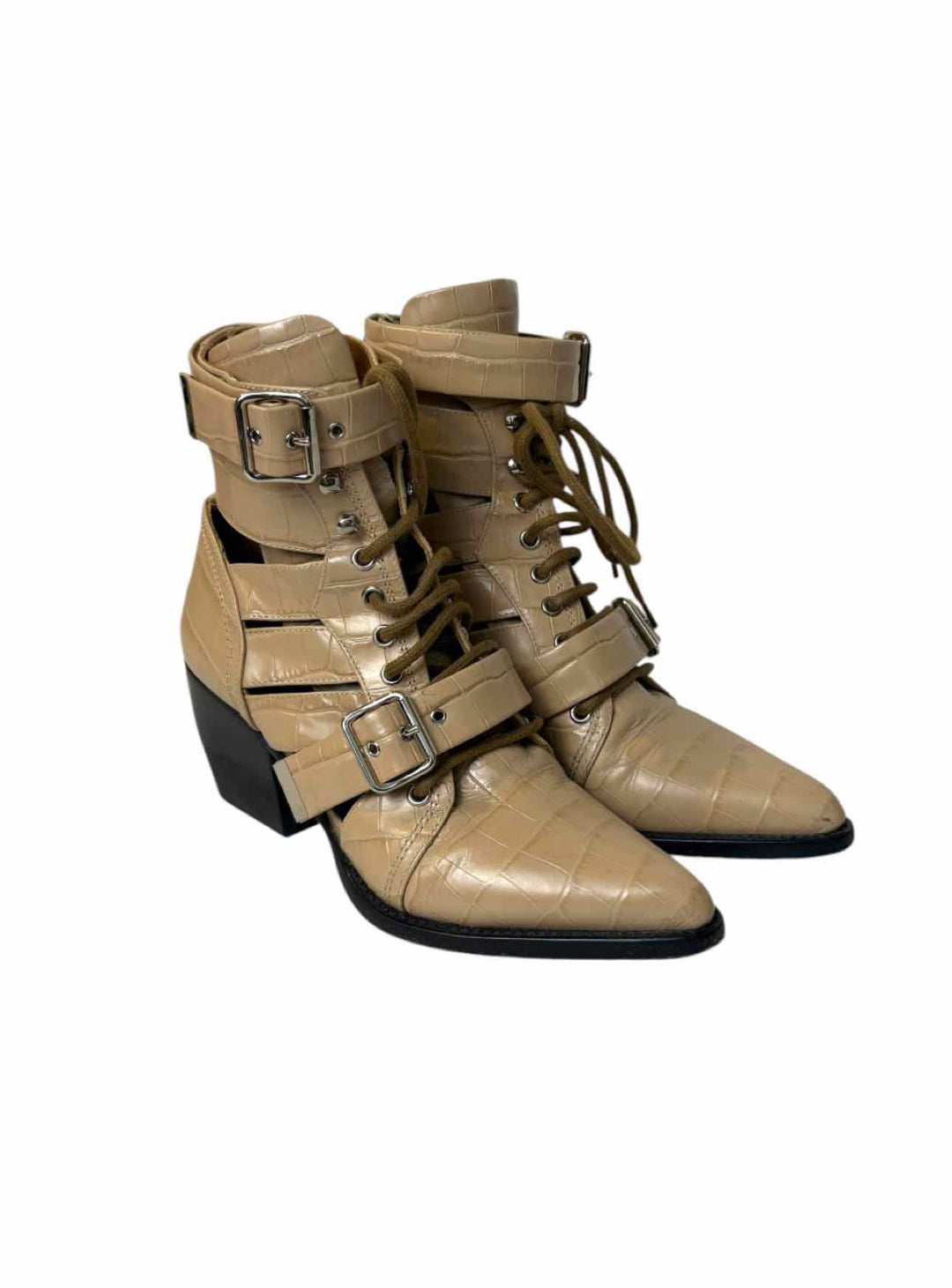 Chloe Size 38.5 Rylee Leather Lace Up Boots