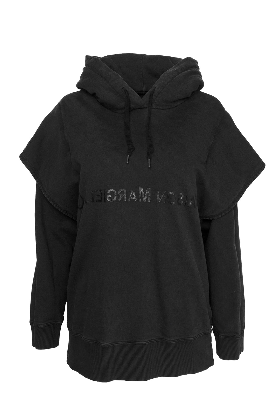 MM6 Martin Margiela Size XS Reverse Logo Cutout Hooded Sweatshirt