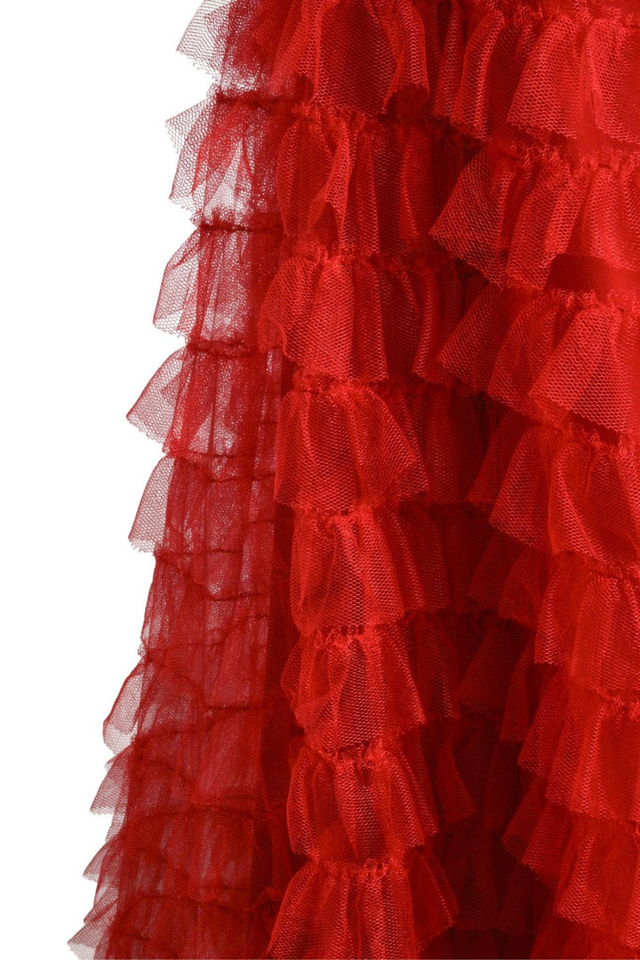 Christian Dior Size 6 Ruffle Tulle Midi Skirt