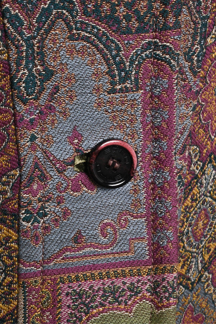 Etro Size 42 Paisley Jacquard Single Breasted Blazer
