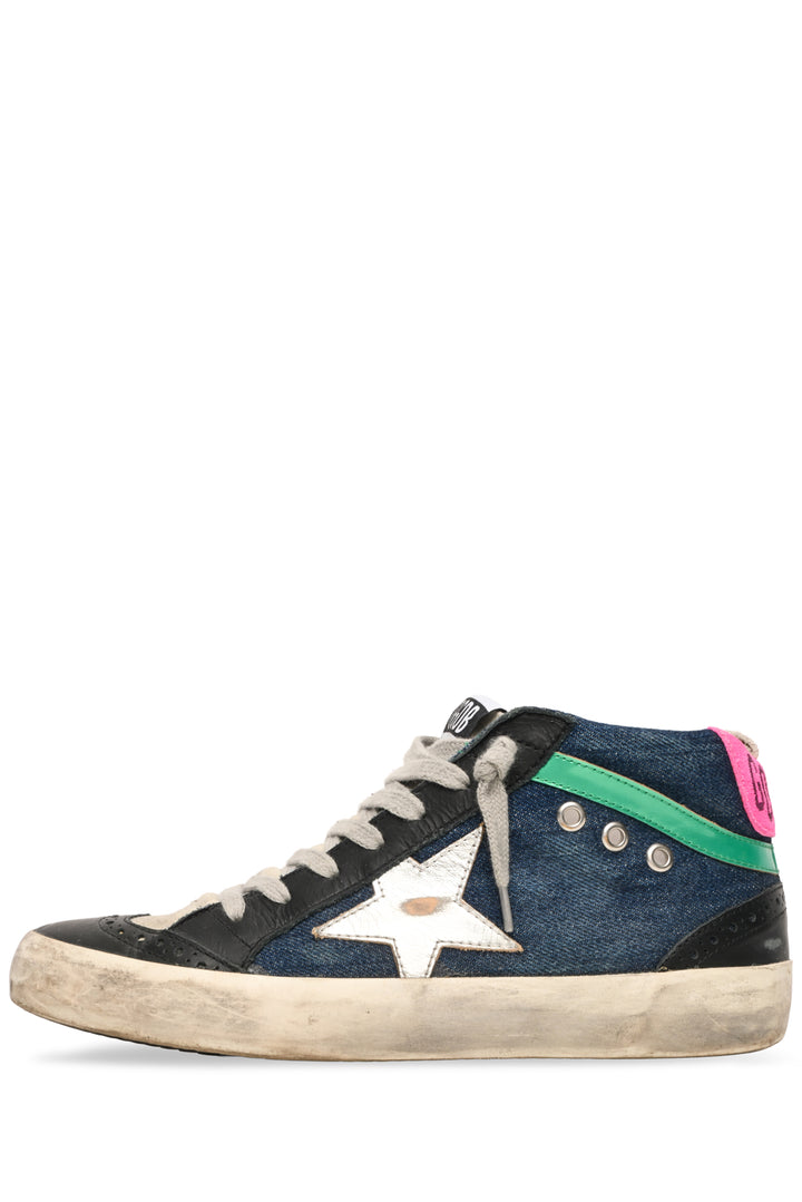 Golden Goose Size 37 Denim Mid Star Sneaker