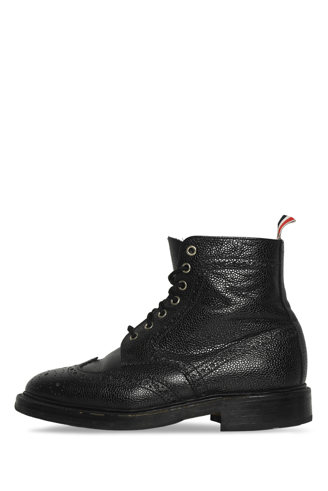Thom Browne Men's Size 7 Pebble Grain Leather Sole Wing Top Boots