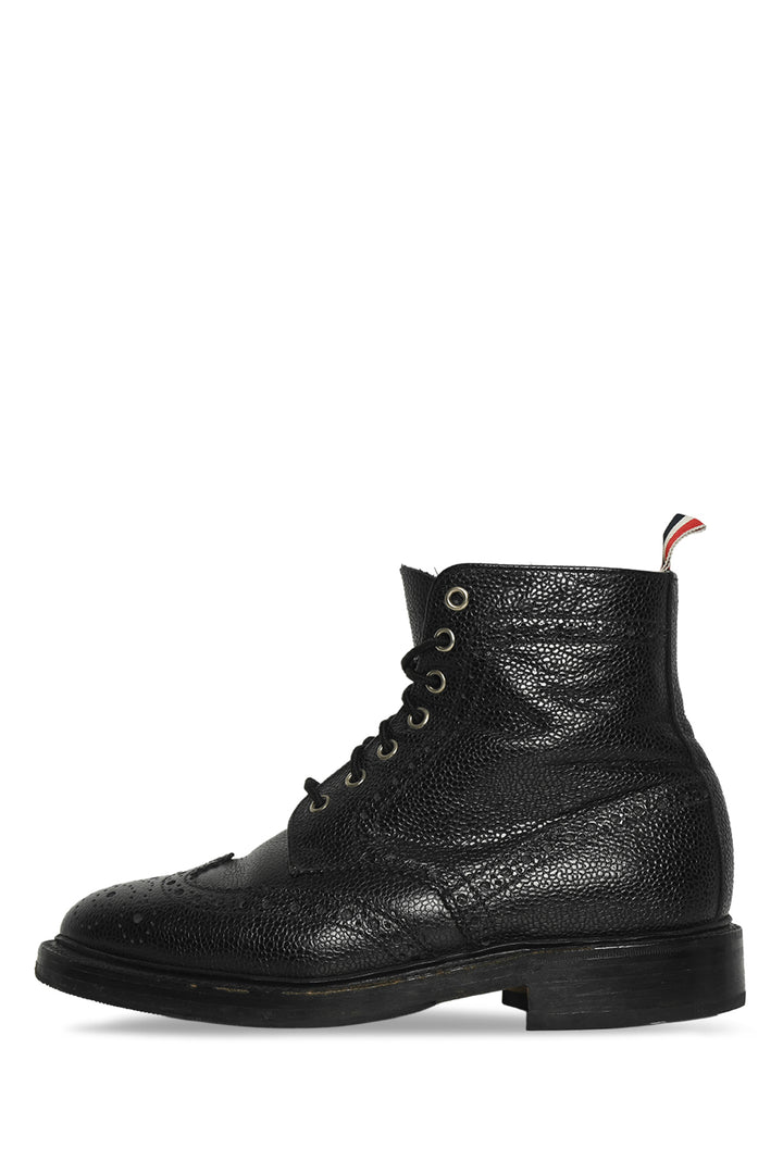 Thom Browne Men's Size 7 Pebble Grain Leather Sole Wing Top Boots