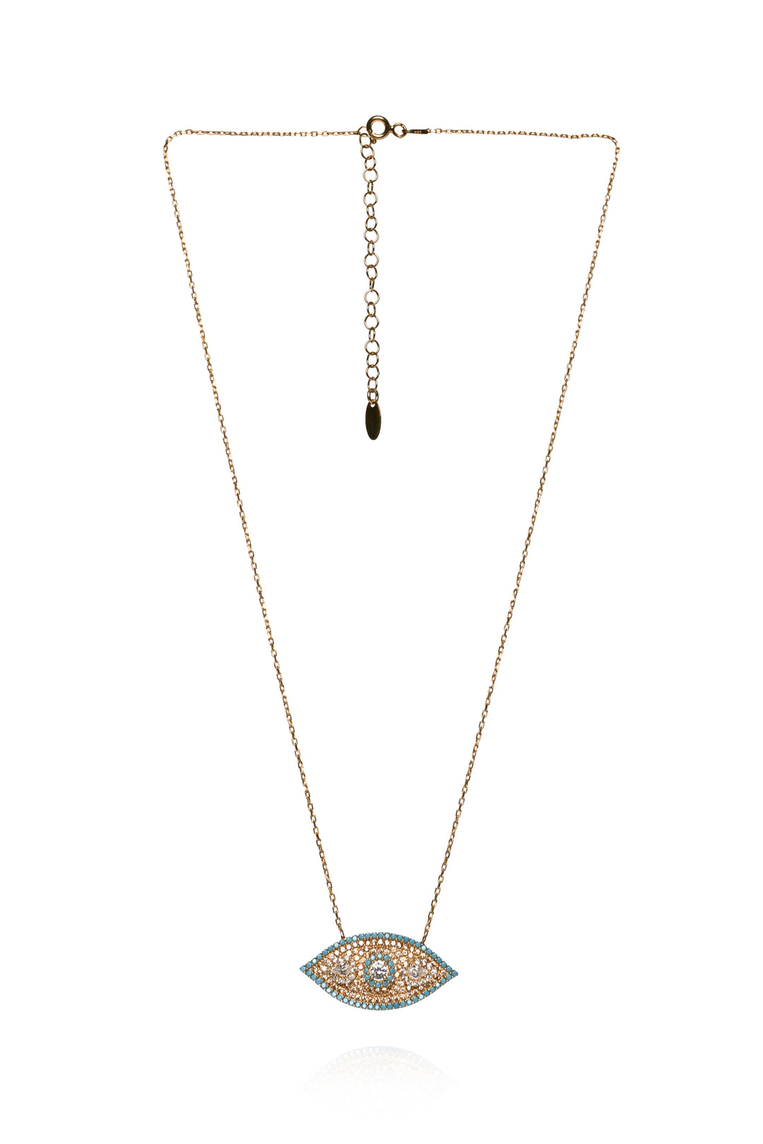 Simply Sublime 18KT Gold Vermeil Turquoise Crystal Evil Eye Necklace