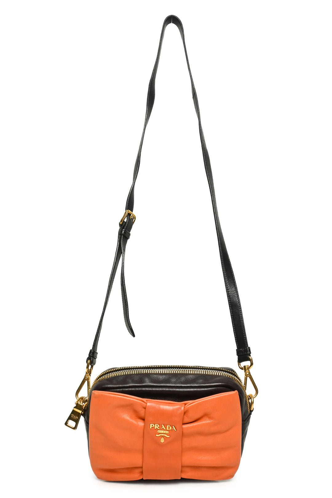 Prada Mixed Metal Fiocco Ribbon Camera Bag