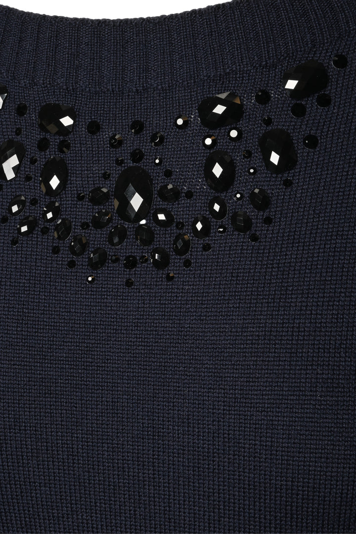D. Exterior Size XL Embellished Wool Sweater Dress
