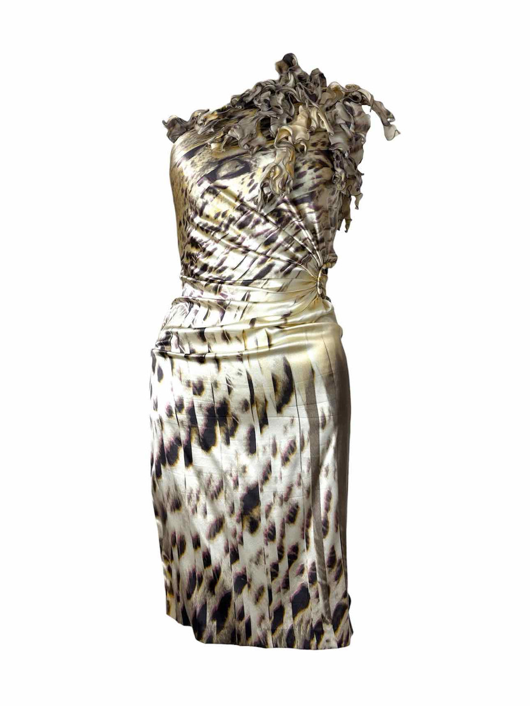 Roberto Cavalli Size 40 Silk Animal Print Dress
