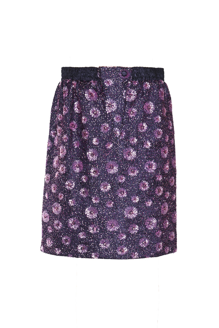 Jacques Wei Size M Floral Sequined Pencil Skirt