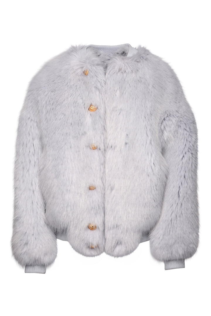 Balmain Size 36 Faux Fur Bomber Jacket